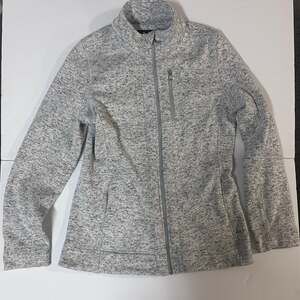 Marc New York Performance Women's Gray Marled Knit Fleece Lined Full Zip Jacket
